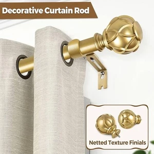 NIB 1 Inch Curtain Rods for Windows 48 to 84 Inch Sift Gold - Picture 1 of 9