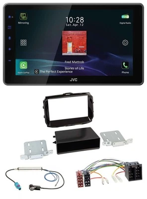 JVC DAB MP3 Bluetooth USB Autoradio für Alfa Giulietta ab 2013 ISO piano-schwarz - Bild 1 von 4