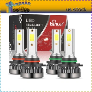 4x 9005+9006 LED Headlight Kit Combo Bulb 6000K High Low Beam Super White Nxaykr - Picture 1 of 17