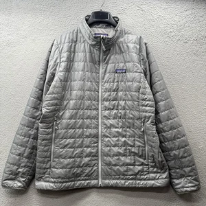 Patagonia Nano Puffer Full Zip Up Insulated Jacket Gray Logo Women’s Size XXL - Picture 1 of 15