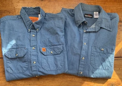 FR Hombre Azul Manga Larga (1) Wrangler Riggs y (1) Bulwark Excel *Envío Gratis* Foto 1 de 4