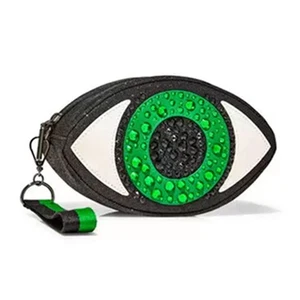Eyeball Clutch Cosmetic Bag Bath and Body Works Halloween Green Eye Purse - Picture 1 of 7