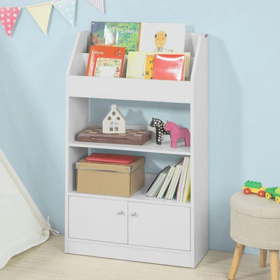 SOBUY® SoBuy Estantería Infantil Librería Estantería de Pie con 2 Estantes para Niños Blanco KMB11-W