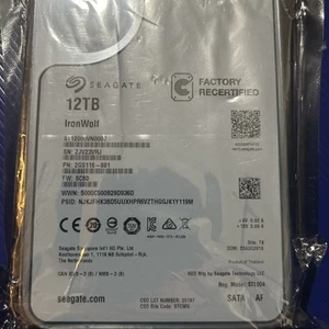 Seagate IronWolf 12 TB 3.5"ST12000VN0007 Internal Hard Drive Factory Recertified - Photo 1/1