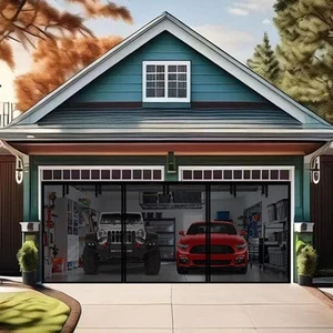 Door Screen for 2 Car Garage 18x8ft Durable Heavy Duty Fiberglass Screen Mesh wi - Picture 1 of 8