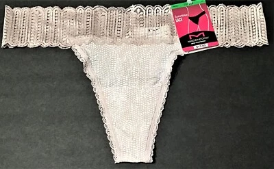 large / 7 - NWT Maidenform Luxurious Lace thong panty light beige $13 tag (d62 a - Image 1 of 3