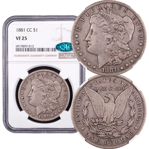 1881-CC Morgan Dollar $1 NGC VF25 CAC - Picture 1 of 5