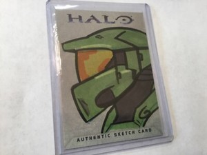 Halo XBOX Trading Card 2007 Topps Grant Gould Sketch RARE 1/1 Master Chief