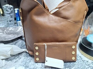 Hammitt Tom Zip Shoulder Hobo Bag Mahogany with Gold Studs with Matching Wallet - Picture 1 of 11