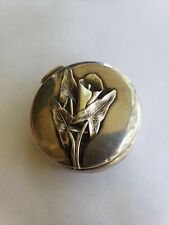 Antique Sterling Japonesque Trinket Snuff Box Water Lily