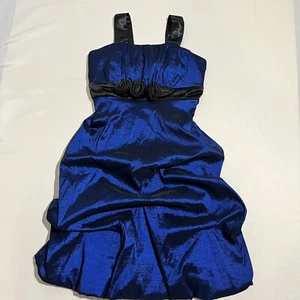 Alyn Paige Juniors 3/4 Midi Dress Sleeveless Lined Taffeta Ruffle Youth - Picture 1 of 8