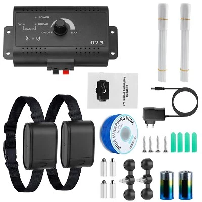 Underground Electric Dog Fence Pet Containment System Shock Collars For 2 Dogs