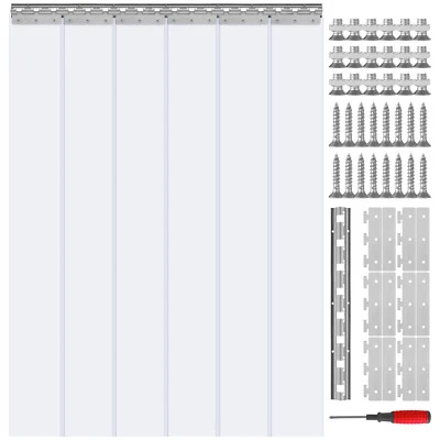 VEVOR 97x213,4cm Streifenvorhang Lamelle Lamellenvorhang PVC Transparent 6 Stk. - Bild 1 von 4
