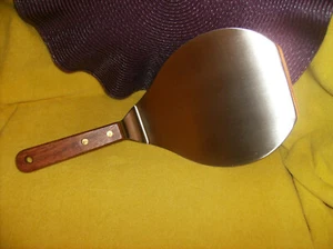 XL SPATULA STAINLESS STEEL RIVETED WOOD HANDLE LIFT CAKE PIZZA PANCAKES COOKIES - Picture 1 of 7