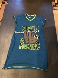 Sloth Sleep Shirt (Short Sleeve) Ladies S/M ~ SLOW IN THE MORNING - Picture 1 of 1