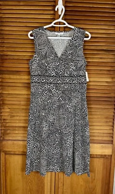 Vestido Croft & Barrow Nuevo con Etiquetas Estampado Animal Cachemira Sin Mangas 12 Bolsillos Pequeños Foto 1 de 4