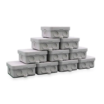 10x Abzweigdose IP54 75x75 & 80x43 mm Grau Aufputzdose Verbindungsdose Set - Bild 1 von 4
