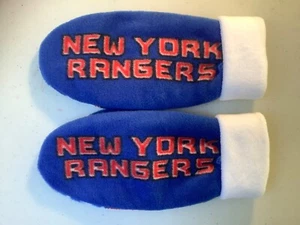New York Rangers HANDCRAFTED womens MITTENS NHL  fleece winter gloves hockey - Picture 1 of 4