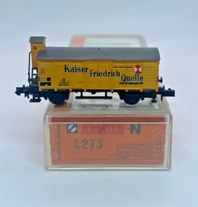 Z Scale Arnold 4273 Yellow Freight Car With Watchmans Tower Original Box - Picture 1 of 8