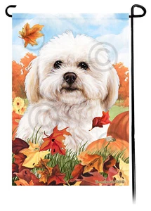 Falling Leaves Garden Flag - Shihpoo - Picture 1 of 1