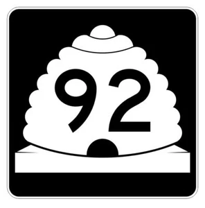 Utah State Highway 92 Aufkleber Sticker R5419 Highway Route Schild - Bild 1 von 1