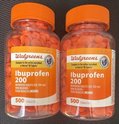 Ibuprofen 500 ct. 200 mg Walgrene Tablets FAST SHIPPING - Image 1 of 3