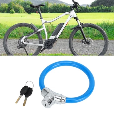 Bicycle Lock Portable Ring Cable  46cm Anti-Theft Bike Lock Mini Ring Lock Blue - Image 1 of 4