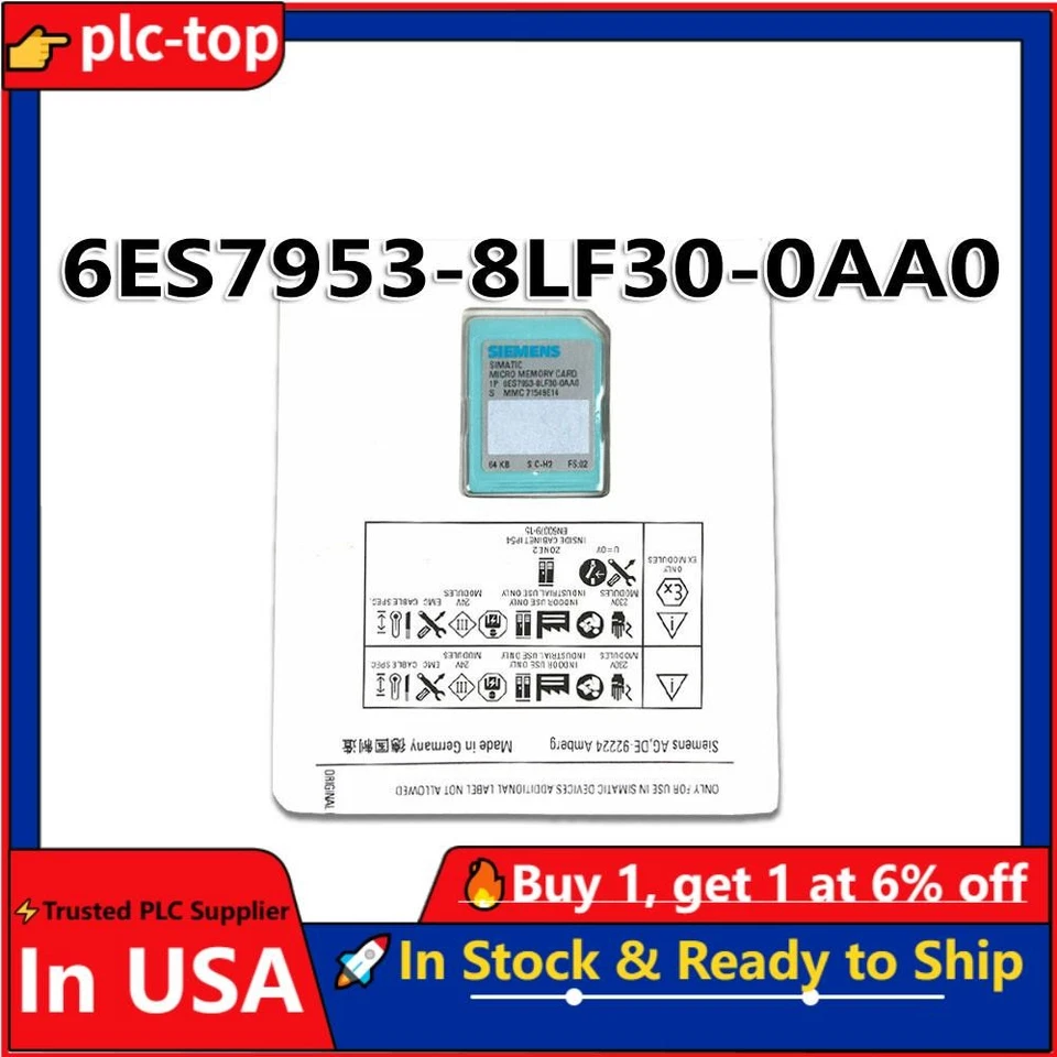 New Siemens 6ES7953-8LF30-0AA0 6ES7 953-8LF30-0AA0  SIMATIC S7 Micro Memory Card - Image 1 of 4