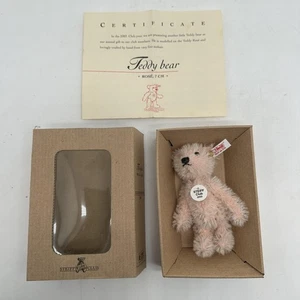 Steiff Club Mini Teddybär rosa Mohair 7 cm 2003 Club Geschenk verpackt Germany - Bild 1 von 6