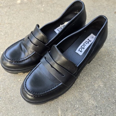 Mocasín Mudd Mary Jane Plataforma Gruesa Penny Negro Talla 10 Y2K De Colección Años 90’s Foto 1 de 4