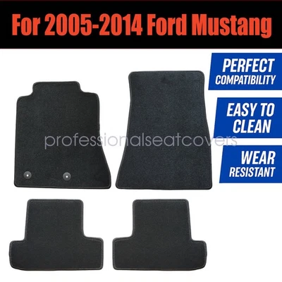 Alfombrillas alfombra terciopelo para Ford Mustang 2009 2010 2011 2012 2013 2014 negro Foto 1 de 4
