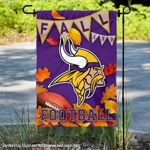 Minnesota Vikings Fall Leaves Decorative Football Official Garden Yard Banner - Picture 1 of 3