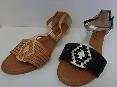 Sandalia dama Savannah negra/bronceada barra en T Tallas Reino Unido 3-8: F00052 Foto 1 de 4