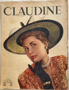 CLAUDINE n° 46 du 22 Mai 1946 ancienne revue mode couture pour femme - Picture 1 of 2