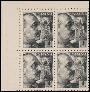 1º y 2º Centenario. ** MNH  930(4). 1940. 1 pts negro, bloque de cuatro. MAGNIF - Bild 1 von 1