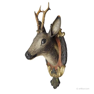 Antique Black Forest Deer Head ca. 1900s - Picture 1 of 8