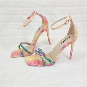 Zapatos de aguja de tacón alto con correa de estrás coloridos Symm - Imagen 1 de 10