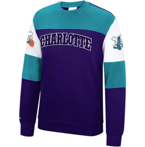 Mitchell & Ness Purple NBA Charlotte Hornets Perfect Season Crewneck Sweatshirt - Picture 1 of 2