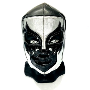 Máscara Universo 2000 Lucha Libre Máscara Tamaño Adulto Cordones Cierre Plateado y Negro - Imagen 1 de 4