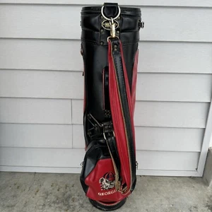 Vintage Ron Miller Golf Bag GU Georgia University Bulldogs Red Black - Picture 1 of 16