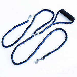 Pets Dog Nylon Dual Leash For 2 Dogs Padded Handle No-Tangle Double Lead Coupler