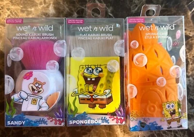 Wet n Wild SpongeBob SquarePants Sandy Limited Edition Makeup Brush New All 3 - Image 1 of 2
