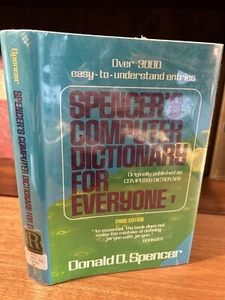 Donald Spencer's Computer Dictionary for Everyone 1985 Ex-lib HC/DJ Vintage - Picture 1 of 12