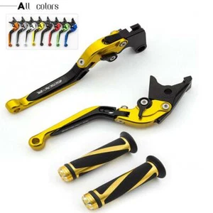 For Suzuki GSXR1000 2007-2008 Gold Adjustbale Folding Extend Brake Clutch Levers - Picture 1 of 11
