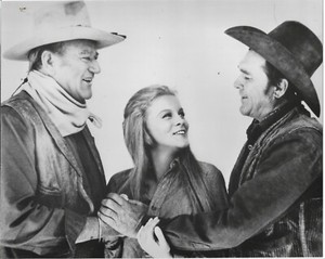 John Wayne Ann-Margret The Train Robbers 2 B&W 1990's Reprint 8x10 Photos