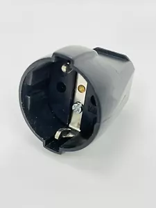 Black Thermoplastic Continental European In-Line Socket Nickel-Plated Brass - Picture 1 of 3