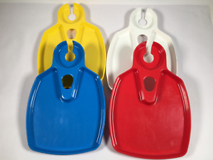 4 Vintage Invicta Plastics Camping Picnic Divided  Plates /Trays Bright Colours