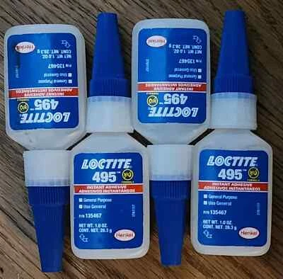 Loctite 495 Instant Adhesive ,Henkel, 1 Oz, Clear, Exp 12/25 Lot Of 4