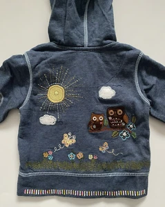 Baby Gap Embroidered Hoodie Sweatshirt Woodsy Treehouse Blue Size 18-24 M NWT - Picture 1 of 3