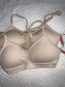 (2)Cat & Jack Girls Seamless Bra Removable Lining Small 6/6x Beige Tan - Picture 1 of 2